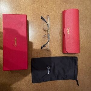 Cartier clear  glasses with case and box